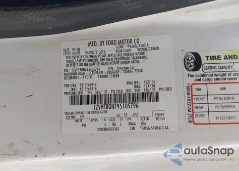 2009 Ford Mustang V6/V6 Premium from USA, damaged, VIN 1ZVHT80N795105796